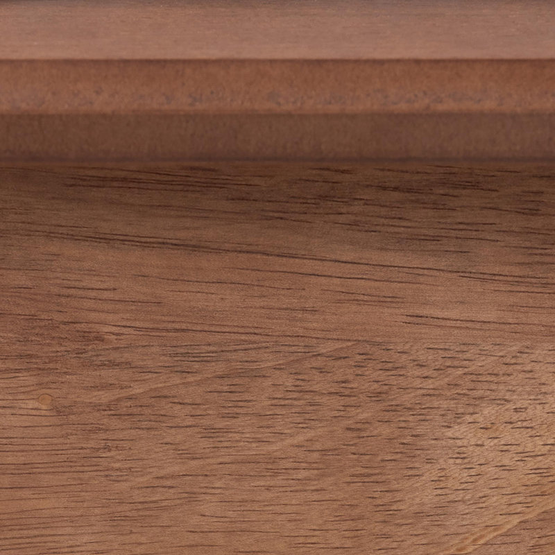 Baxton Studio Elvina Mid-Century Transitional Ash Walnut Wood King Size Platform Bed With Built-In Shelves, Queen