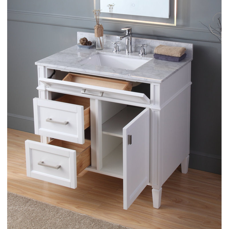 Ensemble de meuble-lavabo simple 36 po Guerrero, Blanc
