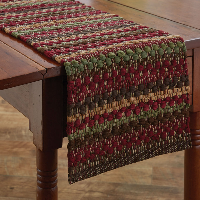 Siaosi Rectangular Striped Table Runner, Red