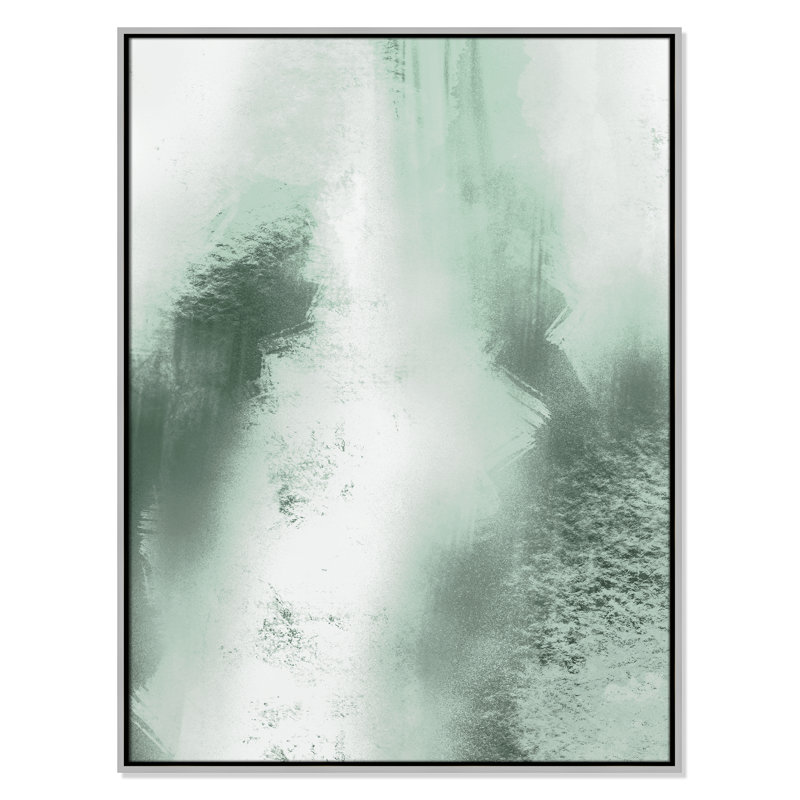 «Quietude Smudges I Print» par Marcus Prime, L 31,5 po x H 41,5 po, Flottant argenté