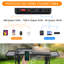 Table de camping portative solaire avec USB, prises de courant de type C et CC, table de barbecue pliante, 2 tablettes latérales
