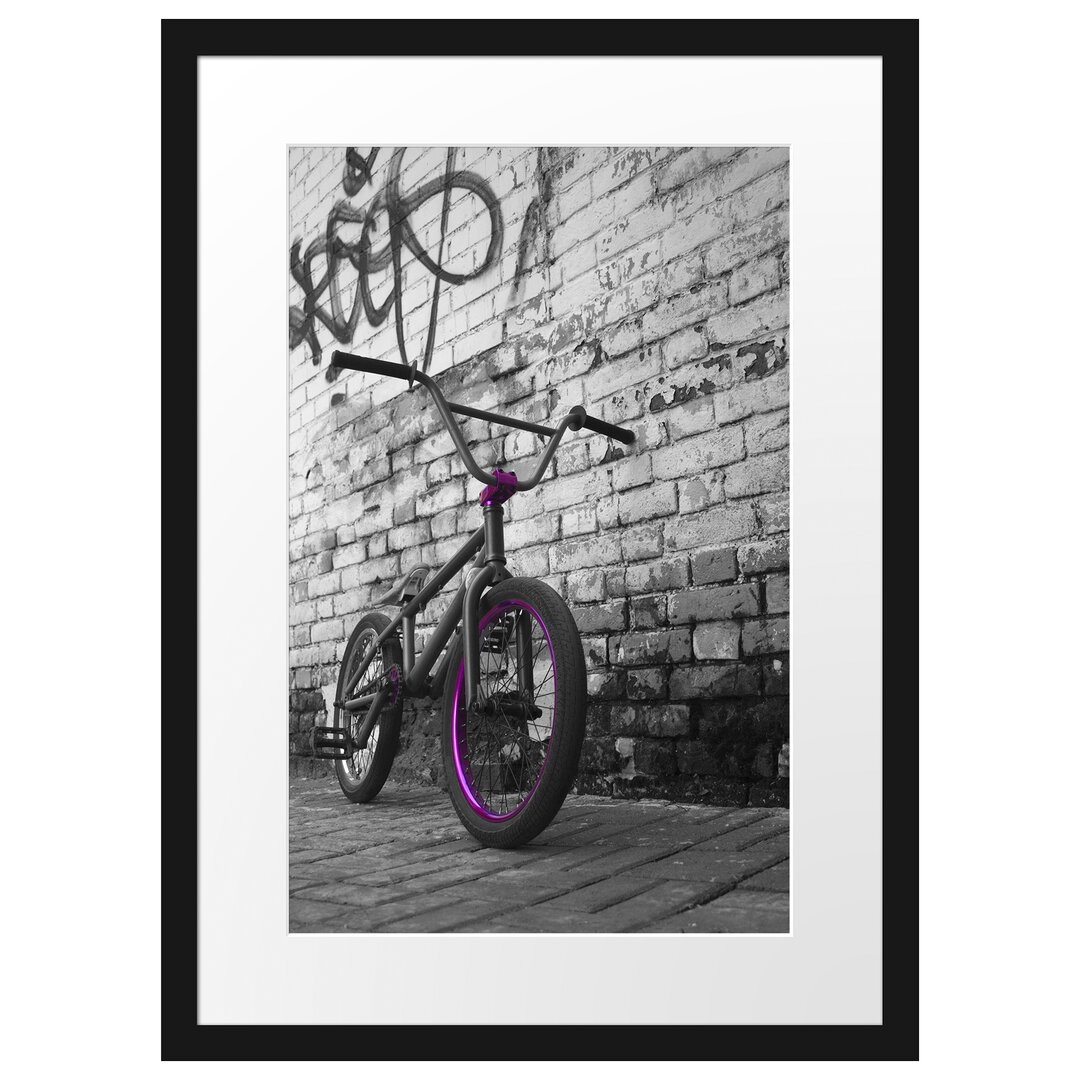 Gerahmtes Poster Bmx Fahrrad Graffiti