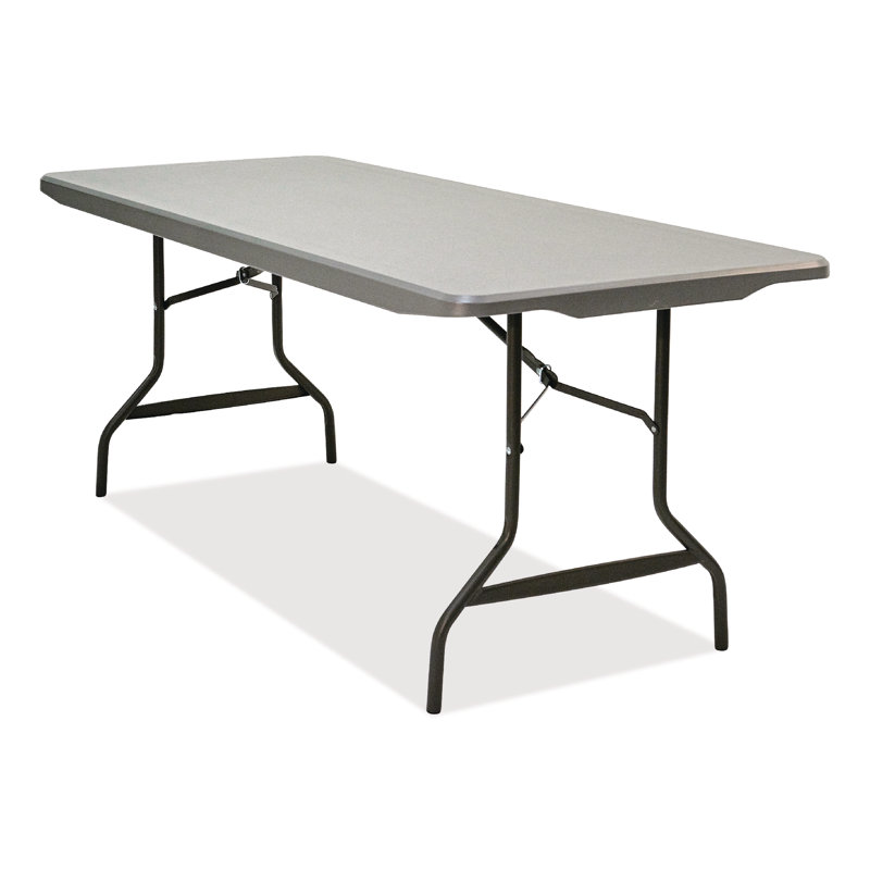 Charcoal Gray Heavy-Duty Rectangular Folding Table