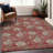 Premium Machine Washable Prisco Red Rug-1490853223