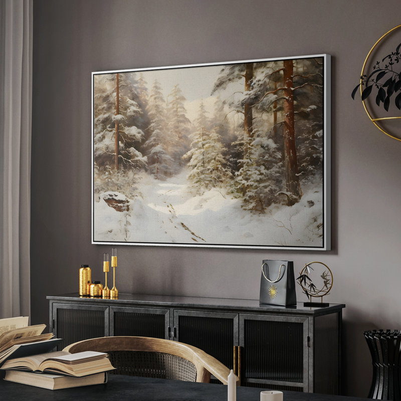 Paysage rétro - CCDVXVI, Toile encadrée flottée blanche, H 17 po x l 25 po x P 2 po