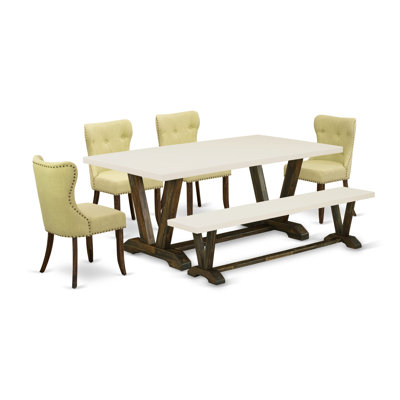 6 - Person Acacia Solid Wood Dining Set by Red Barrel Studio