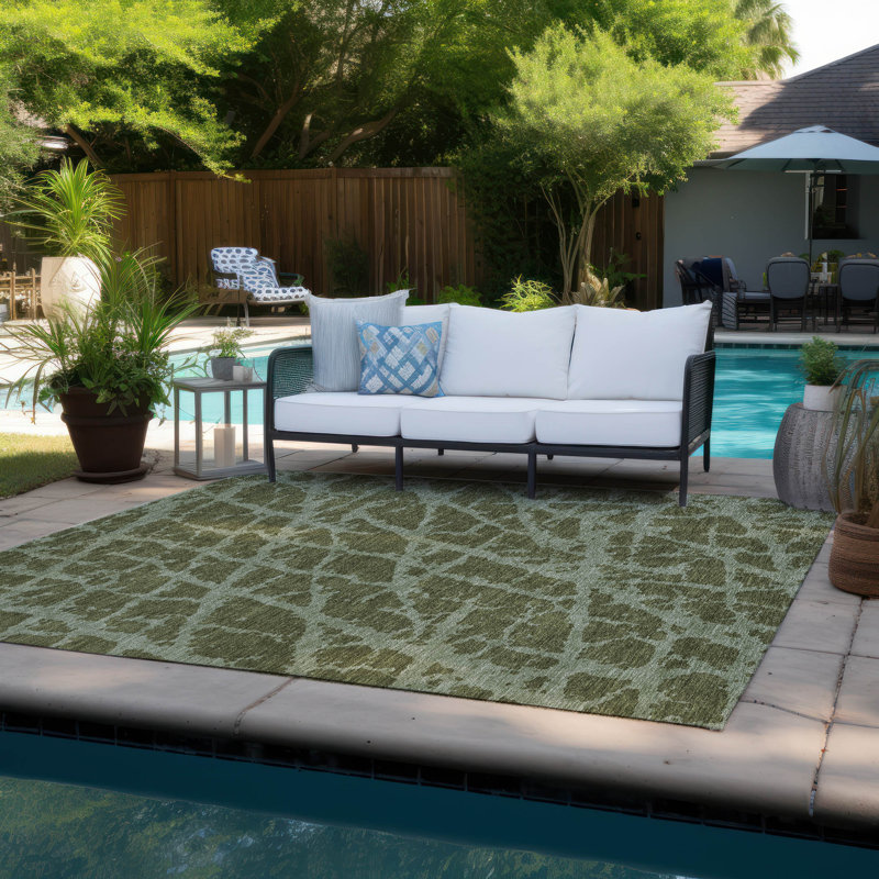 Kyrie Washable Abstract Indoor / Outdoor Rug, Rectangle 8' x 10'