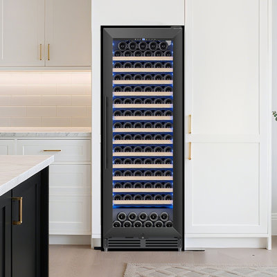 24-Inch Wine Refrigerator – 154-Bottle Tall Wine Fridge For Built-In Or Freestanding Cooler Use With Professional Compressor, Low Noise, Fast Cooling, And Intelligent Temperature Memory