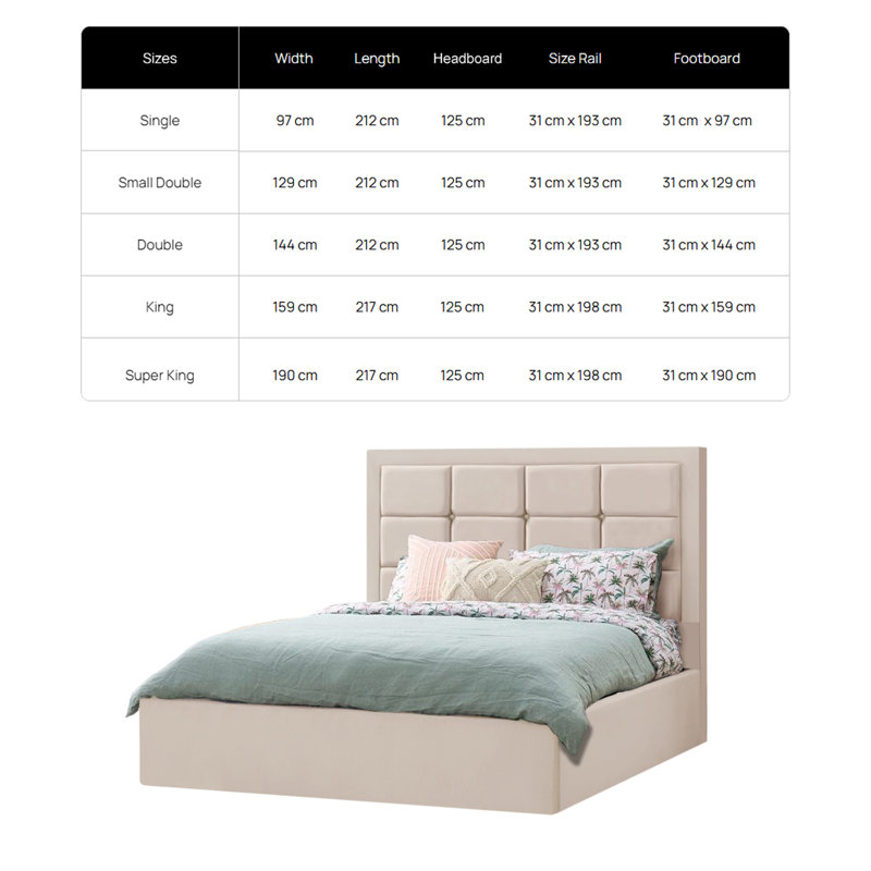 Adoline Upholstered Bed, Double (4'6), Black