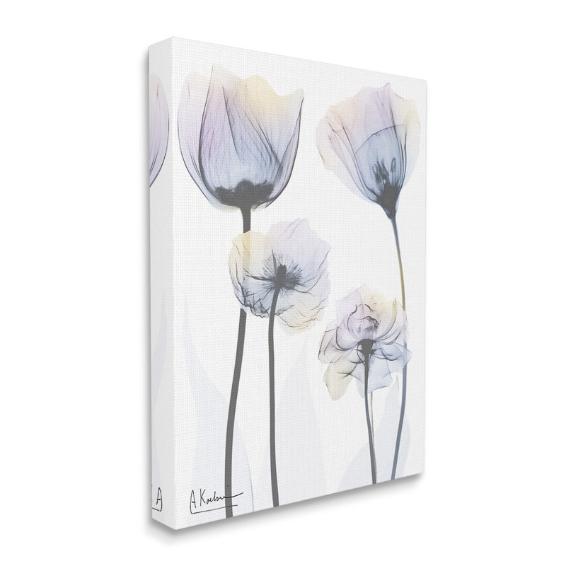 Art mural sur toile de fleurs subtiles par Albert Koetsier, H 40 po x l 30 po