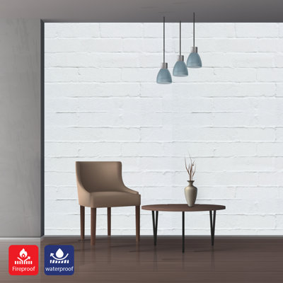 BRITWALL Soft & Flexible White PU Brick Wall Panel | 3D Faux Brick Texture | 1200 x 600 mm | Lightweight, Waterproof, Easy Adhesive Installation | Modern Interior Décor