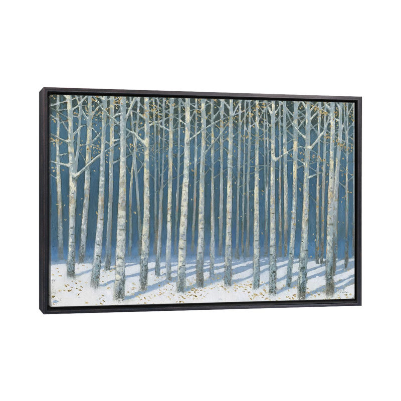 Bouleaux chatoyants par James Wiens-reproduction d’art, H 40 po x l 60 po x 1,5 po, Toile avec cadre noir patiné