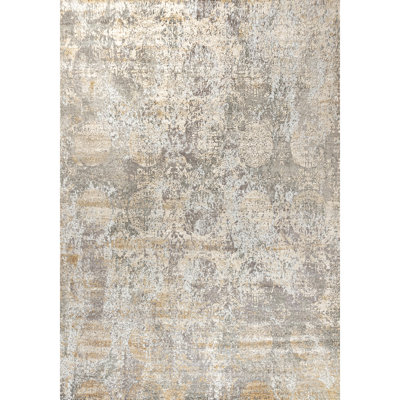 Handmade Silk and Wool Abstract Area Rug