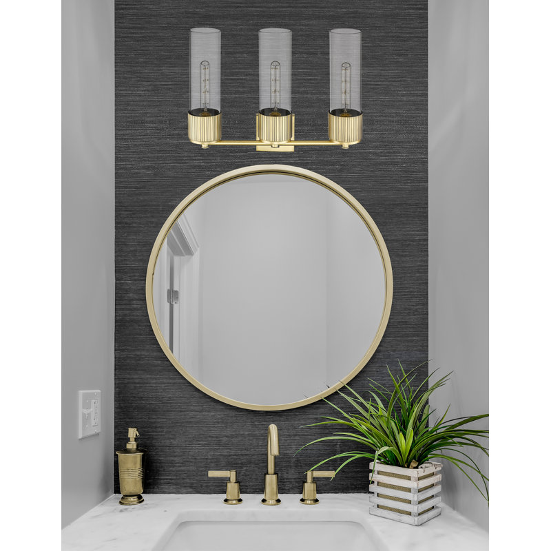 Maliayah 3 - Light Dimmable Vanity Light, Brushed Brass, Clear