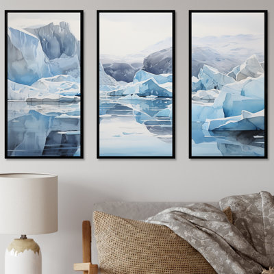 Minimalisme Groenland Horizon - ensemble de reproduction d'art mural Glacier