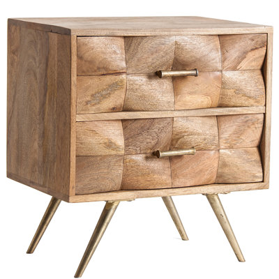 Kusel 55cm W Metal Bedside Table