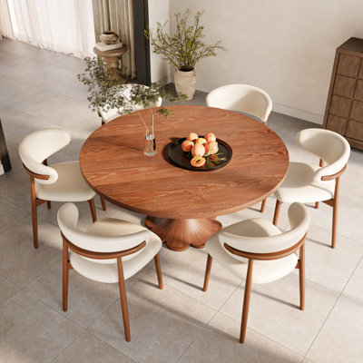 Ensemble de table de cuisine / salle à manger en bois massif (1 table, 4 chaises / 6 chaises) pour le confort du restaurant et de la maison alliant style intemporel
