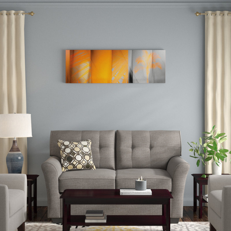 «Orange Shades» par PI Studio, impression sur toile tendue, H 12 po x l 36 po x P 1,5 po, Toile avec cadre noir