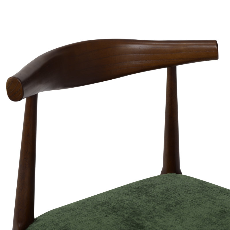 Chaise d'appoint en bois massif, Vert / noyer
