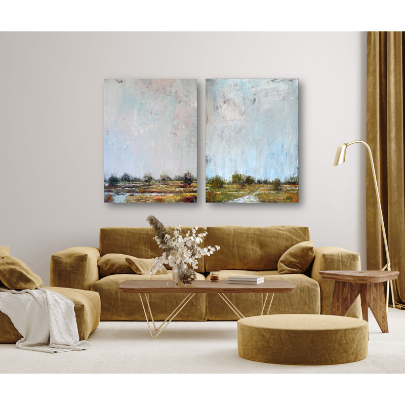 Creek Set by John Beard - Artist Enhanced Canvas Print, 20" H x 24" W x 3" D, White Floater Framed