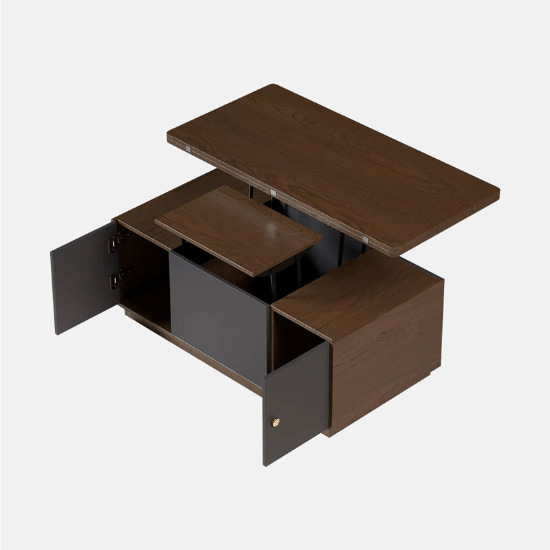 Table basse Agnus, Gris/noyer