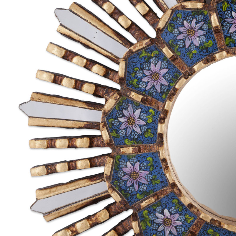 Miroir mural floral