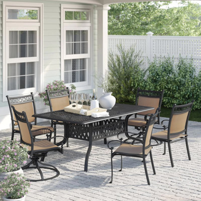 Lauri 7-Piece Patio Dining Set with 42 x 72