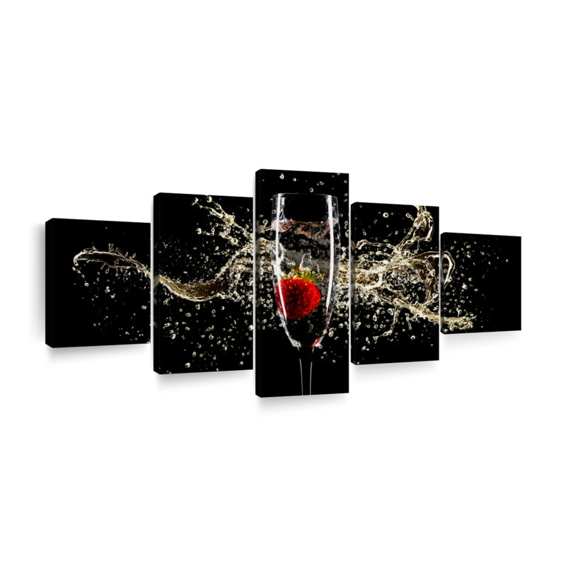 Splash of Champagne, reproduction d'art sur toile, H 24 po x l 55 po x P 1,25 po