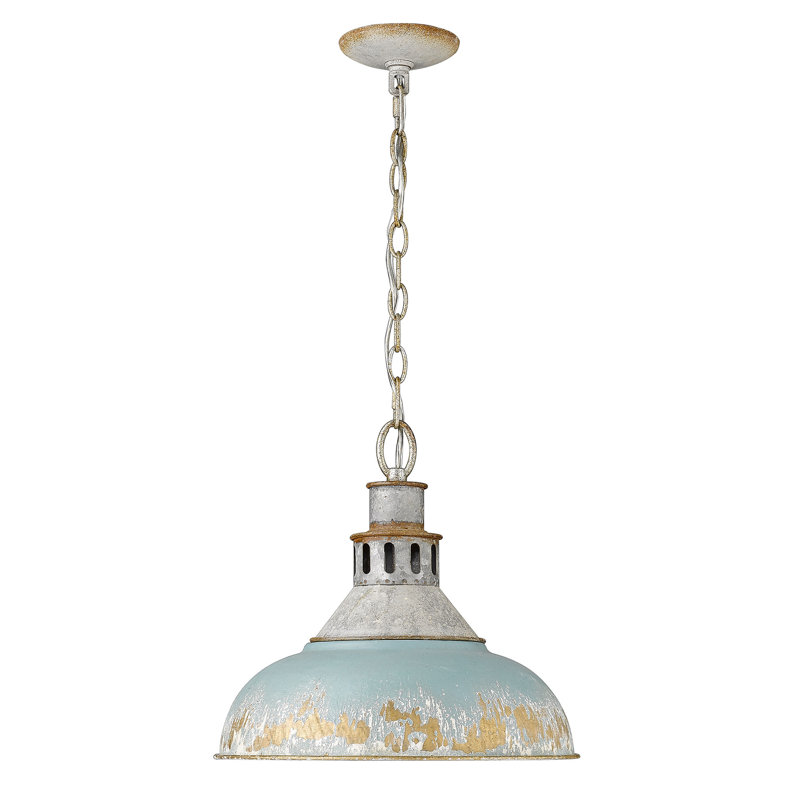 Luminaire suspendu 1 lumière à intensité variable Mercado, Écume de mer antique