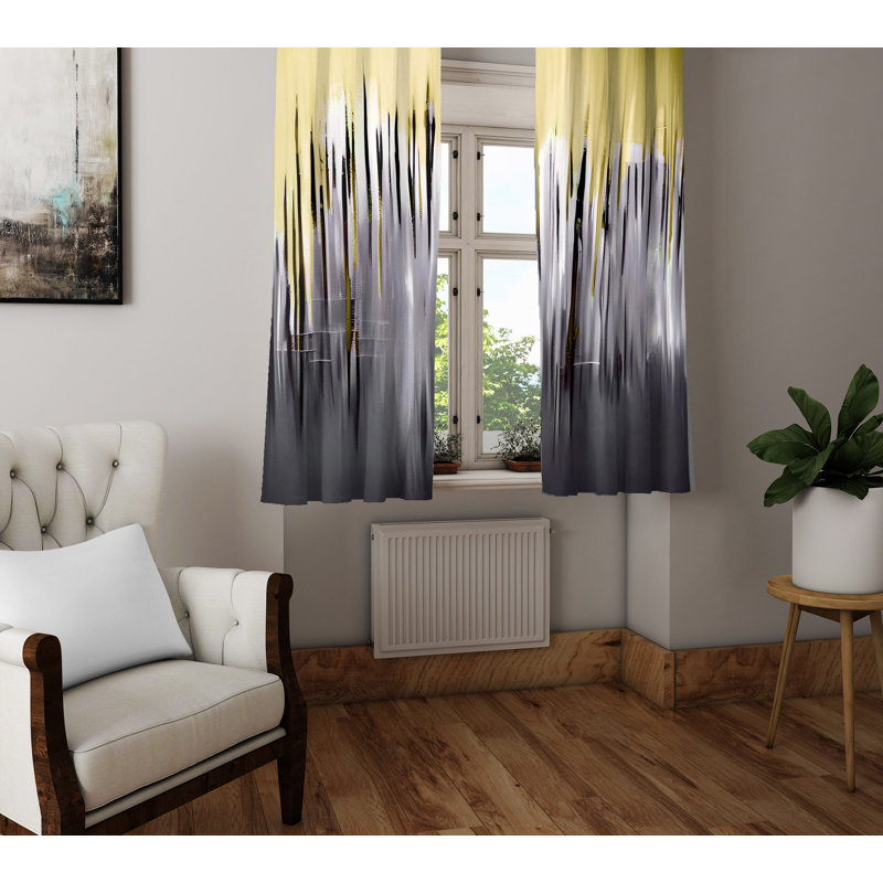 Paire de rideaux semi-transparents en polyester Demorion, L 56 po x L 78 po