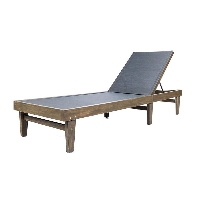 Chaise longue Summerland - filet gris foncé, Naturel, Gris