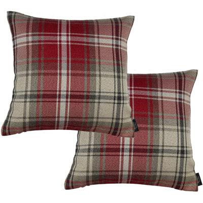 Plaid Square Throw Pillow Cover