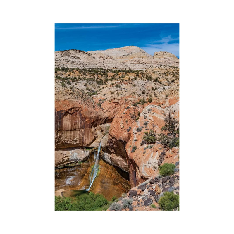 Waterfall in Desert, Calf Creek Falls, Grand Staircase-Escalante National Monument, Utah 1 Piece Wrapped Canvas Wall Art