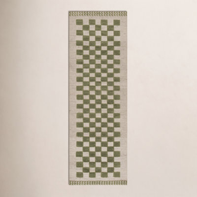 Rafaela Hand-Woven Checkered Wool Rug