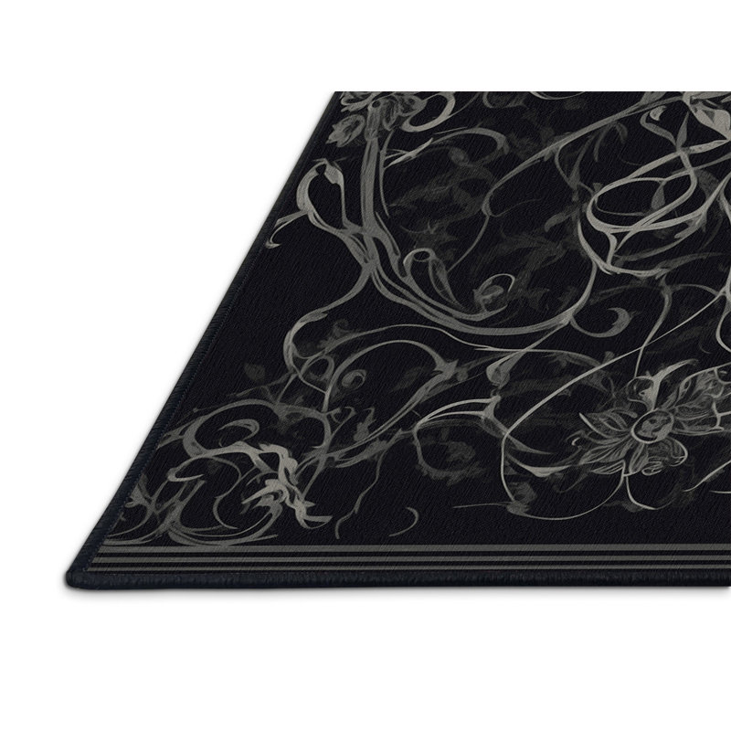 Tapis obsidienne fougère, Carré 7 pi