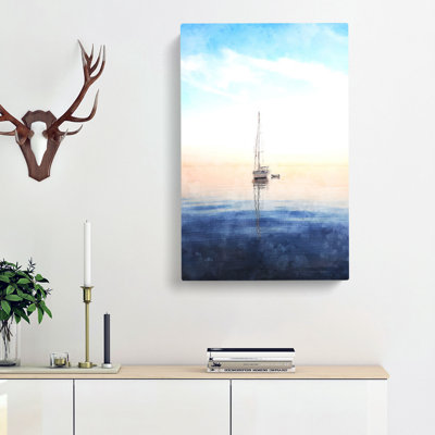 Lone Sailboat - Wrapped Canvas