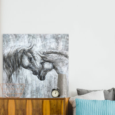 Deux chevaux - peinture sur toile tendue