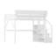 Lit mezzanine en métal avec bureau et station de charge Lit mezzanine avec lumière pour enfants adolescents-969102017-969102020
