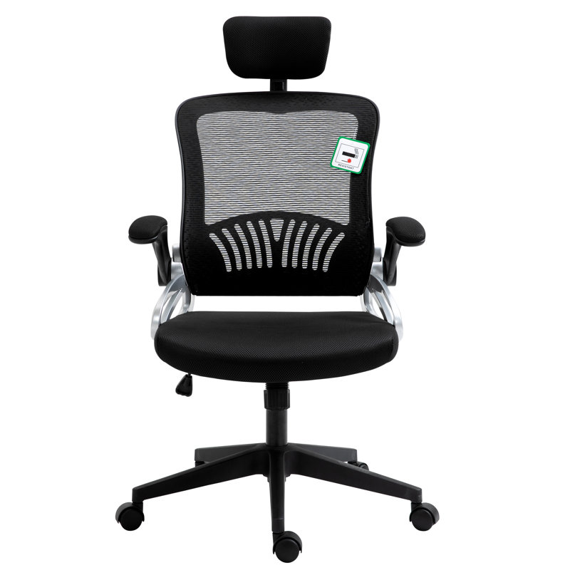 Mapleton Polyester Blend Executive Chair with Headrest, Black