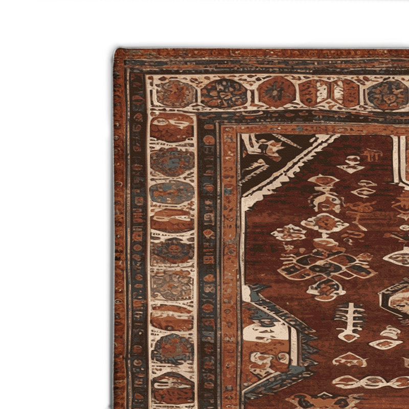 Tapis turc intérieur et extérieur brun, Rectangulaire 2 pi x 3 pi
