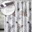 72 "X 72" - Rideau de douche luxueux en tissu floral gris clair texturé avec 12 crochets à billes en métal