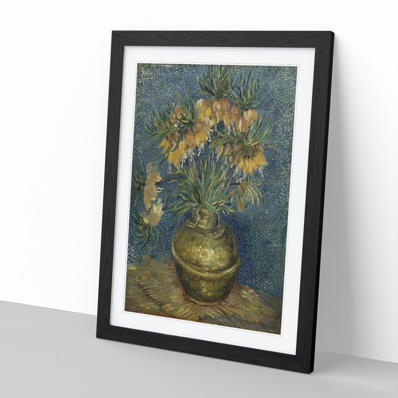 Imperial Fritillaries by Vincent Van Gogh - Picture Frame Painting, Black Framed, 48cm H x 36cm W x 2cm D