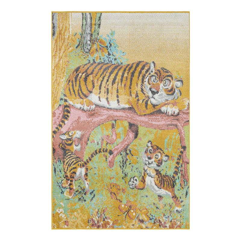 Unique Loom Tigger Whimsy Kids Rug, Rectangle 5'3" x 8'