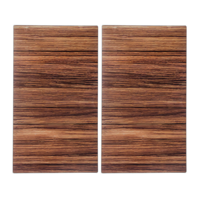 2 Pcs Universal Glass Stove Wood Effect Hob Cover Cutting Chopping Boards Worktop Protectors