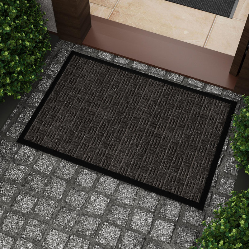 Rubber Mat Non-Slip Indoor Doormat, Charcoal, 2' x 3'