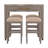 Rustic 5pc Dining Set Counter Height Dining Table w Storage drawer Faux Marble Top 4x Stools Light Grey Dining Room Furniture