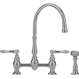Farmhouse Double Handle Kitchen Faucet with Side Spray