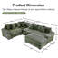 Canapé modulaire surdimensionné surdimensionné en nuage, canapé modulaire convertible, accoudoirs très épais avec repose-pieds, tissu velours côtelé de qualité supérieure, conception ergonomique, assemblage facile, pour la chambre à coucher dans le salon, vert