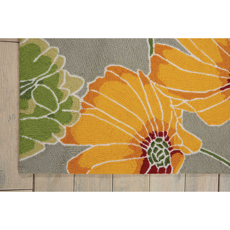 Tapis gris contemporain Karyn, Rectangle 2 pi 6 po x 4 pi