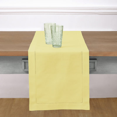 Cotton Linen Hemstitch Table Runner